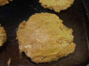 Sweet Potato Pancakes Cooking on the Griddle