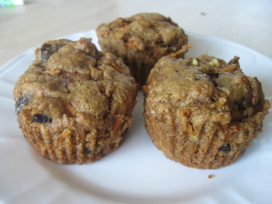 Carrot Prune Spelt Muffins