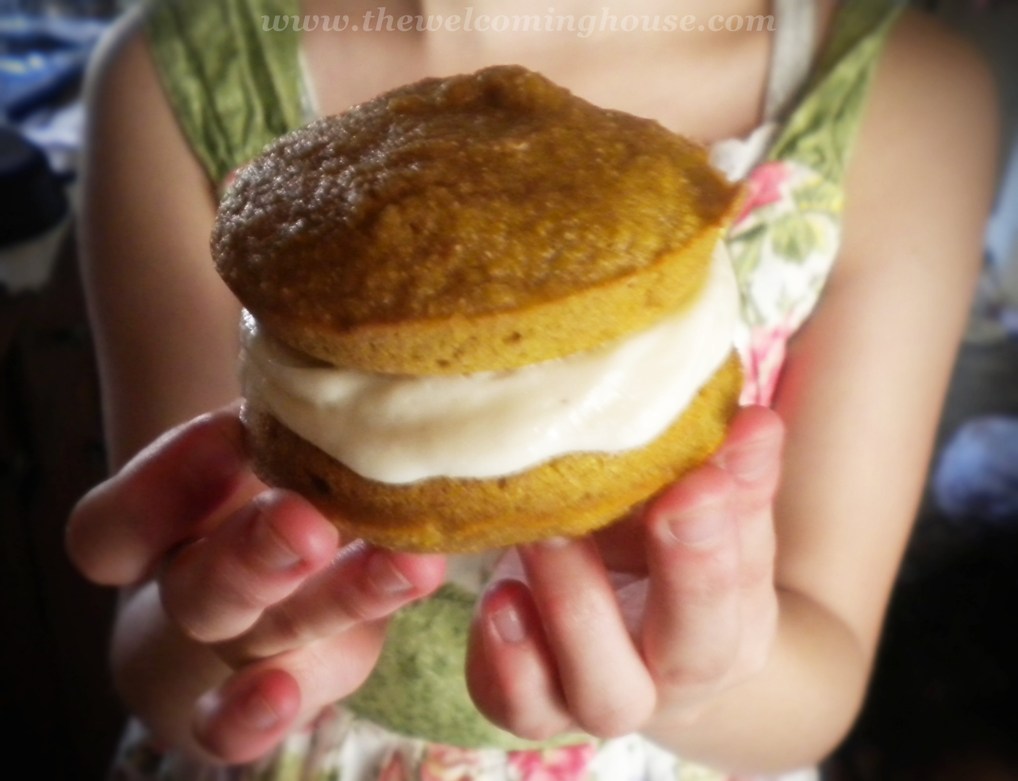 Pumpkin Whoopie Pies with Nutmeg Cream Cheese Filling