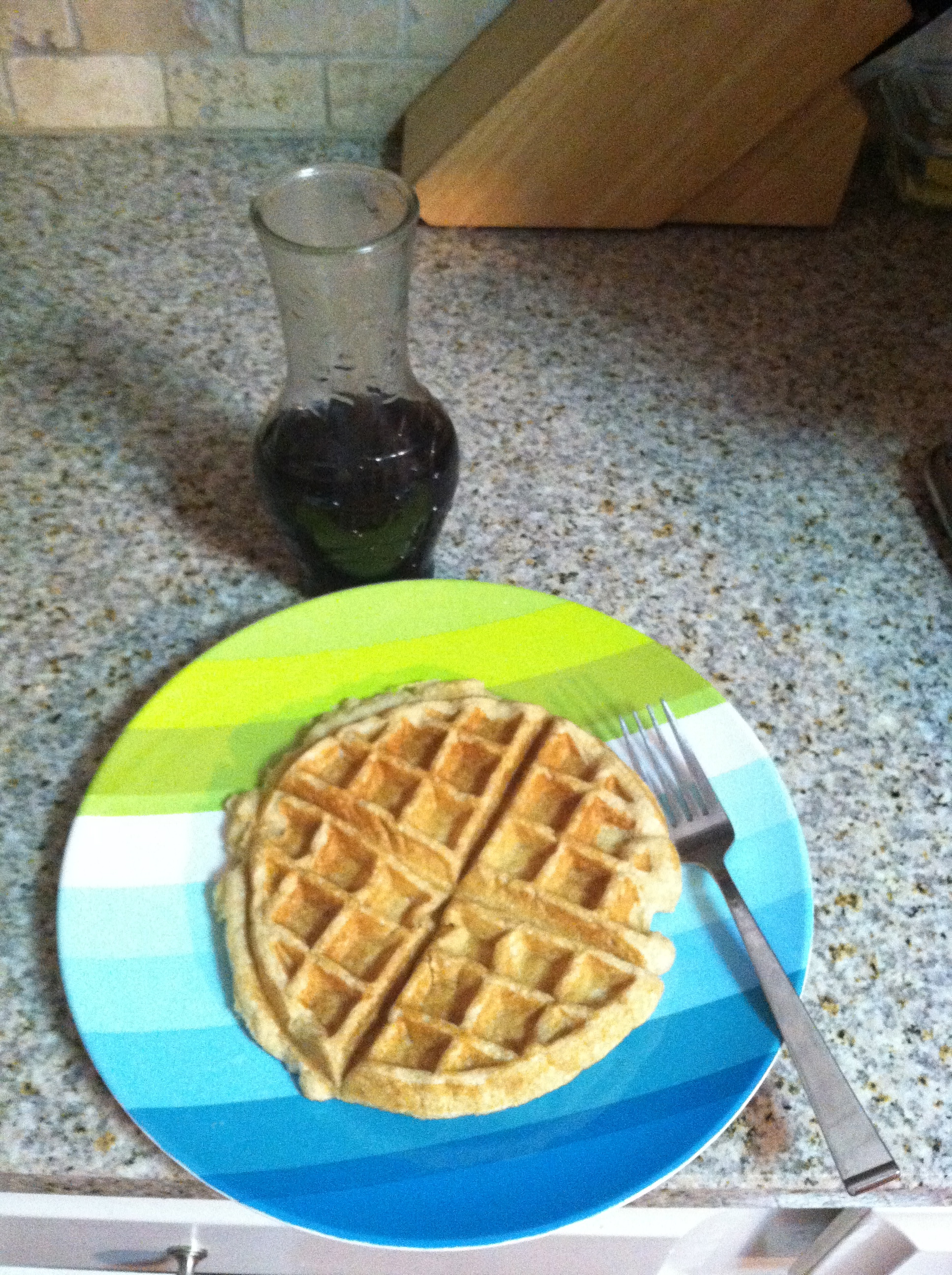 Hard White Waffles and Homemade Sucanat Syrup