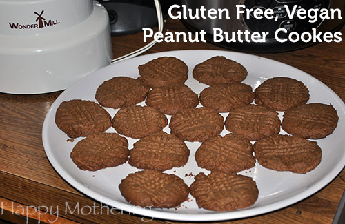Gluten Free, Vegan Peanut Butter Cookies