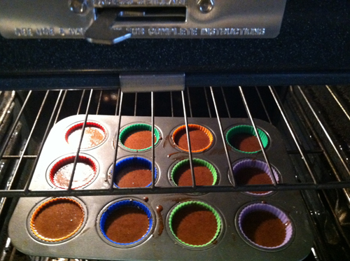 cupcakes in oven