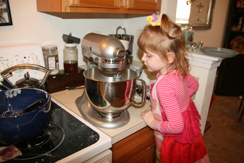 kneading bread dough