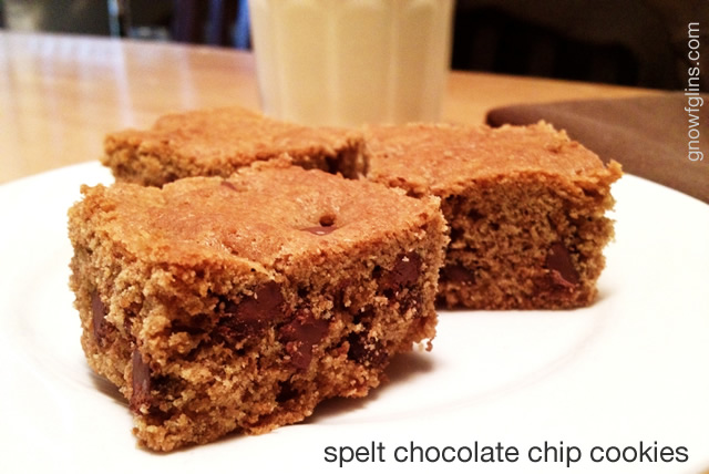 Spelt Chocolate Chip Bar Cookies