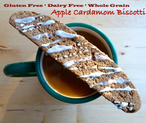 Gluten Free Dairy Free Apple Cardamom Biscotti