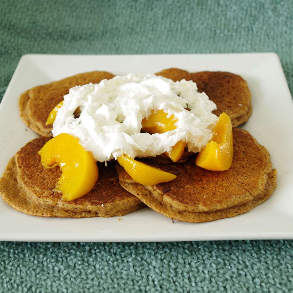 Whole Grain Peach Pancakes