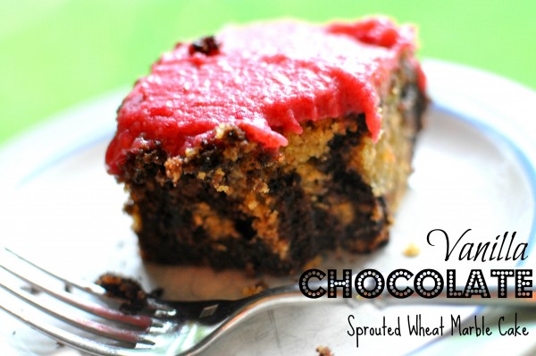 sprouted wheat vanilla chocolate marble cake