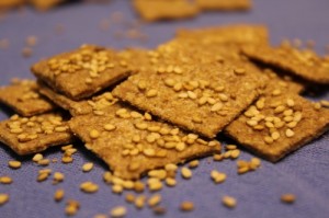 Whole Wheat Cardamom and Sesame Seed Crackers