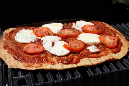 Making Pizza Margherita on the Grill
