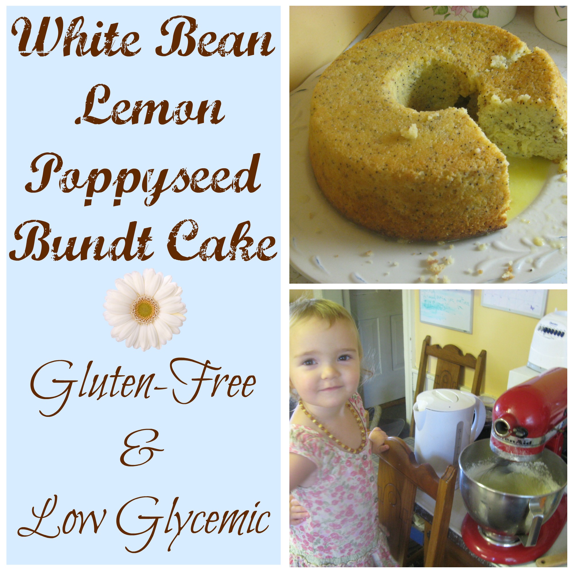 White Bean Lemon Poppyseed Bundt Cake {Gluten-free, Low-glycemic}
