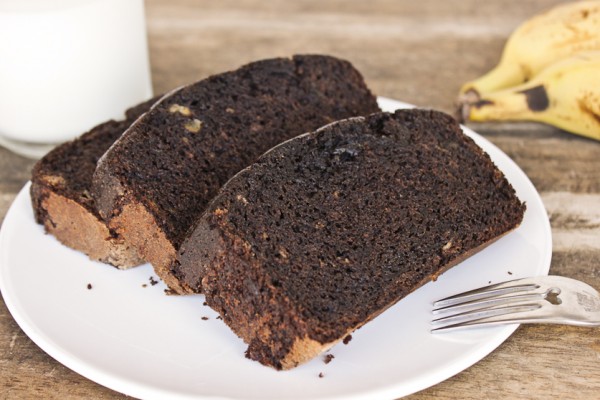 Whole Wheat Chocolate Banana Bread from bibberche.com