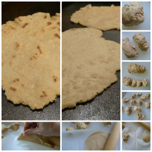 shaping sourdough tortillas collage