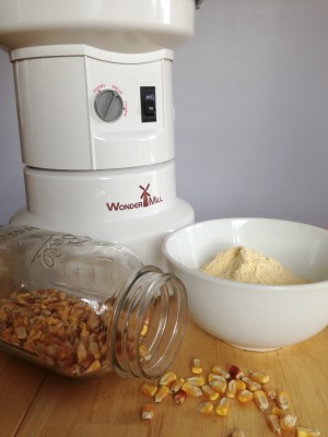 Wondermill with corn and cornmeal