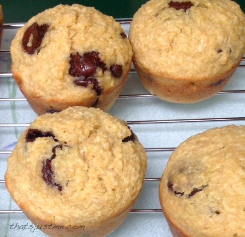 Kamut coconut chocolate chip muffins