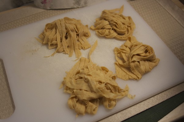 The end result… delicious pasta noodles ready to be cooked. 