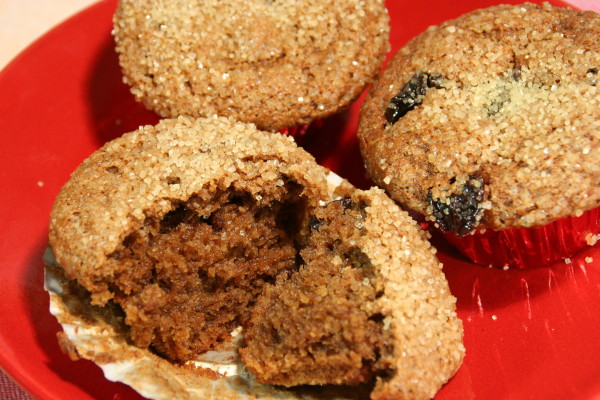Peanut Butter and Banana Muffins with Cherries