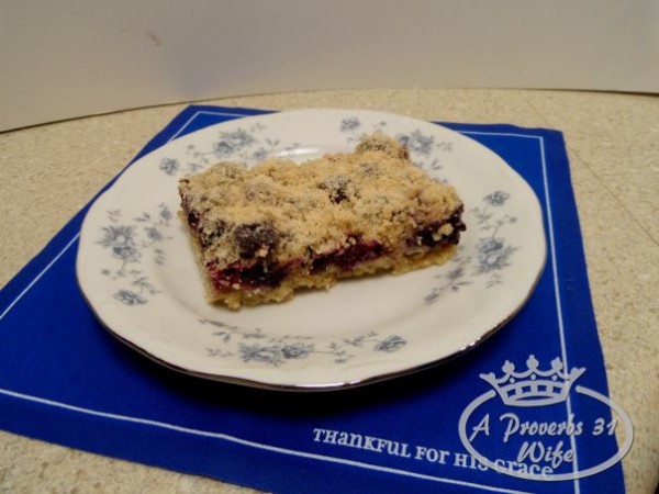 Whole wheat blueberry almond breakfast bars.