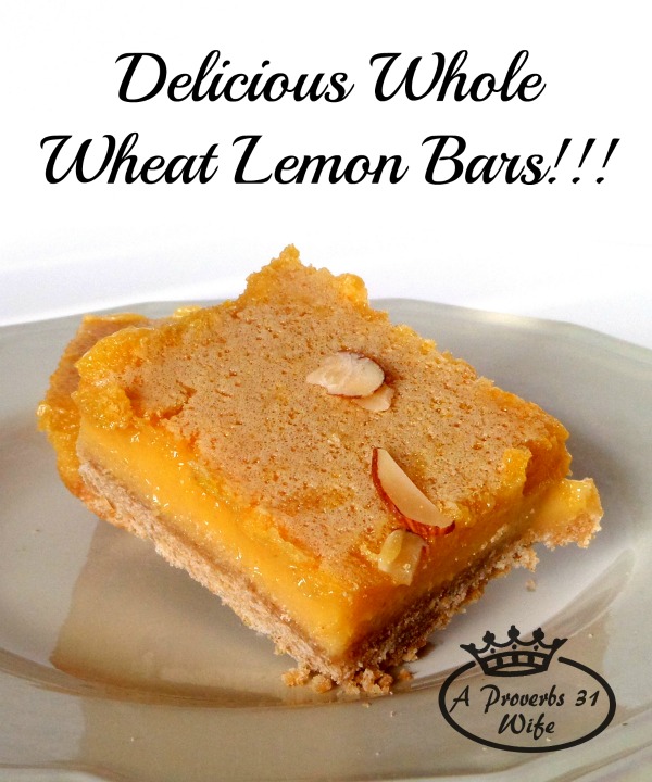 Whole wheat lemon bars, healthy and delicious!