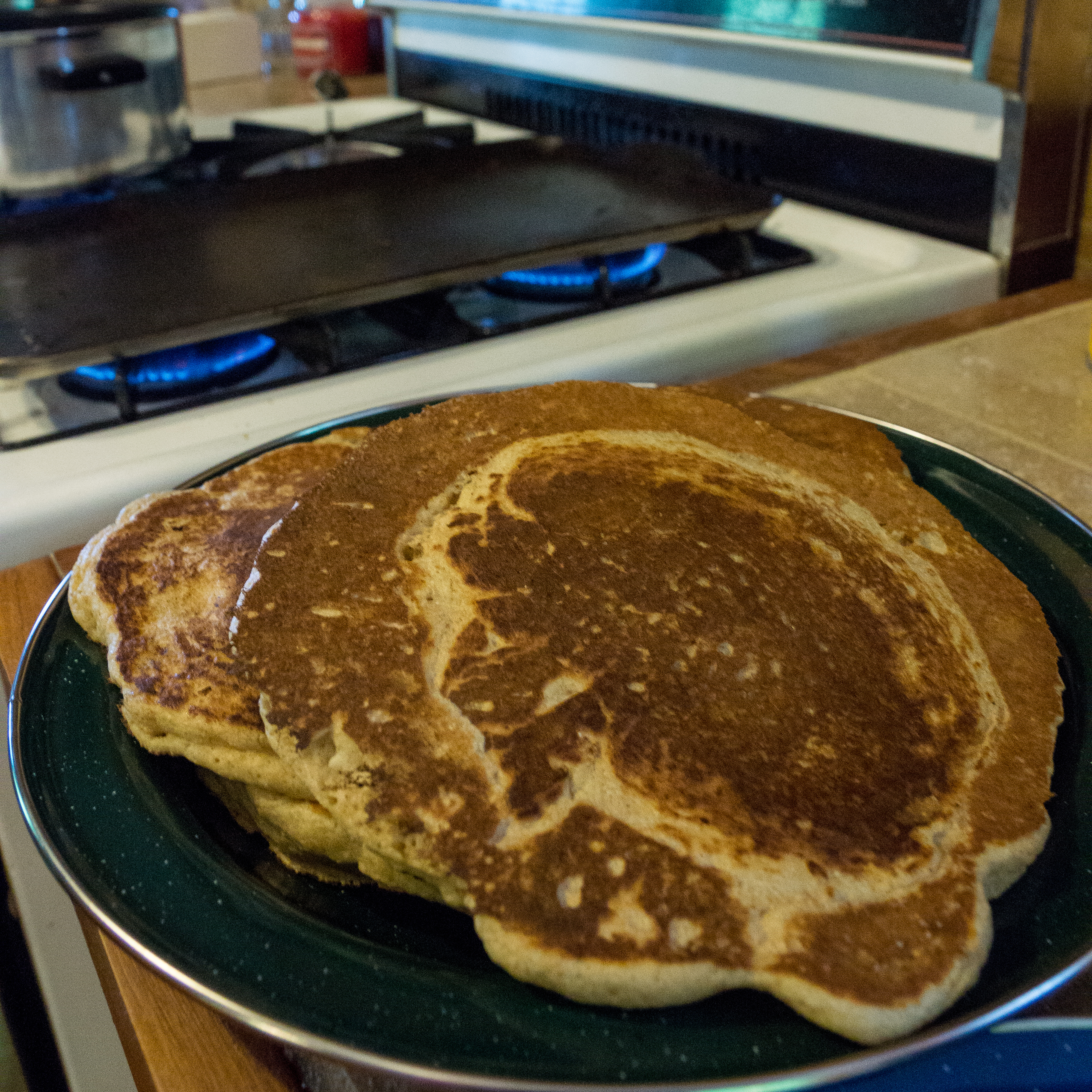 Wheat pancakes from long term storage