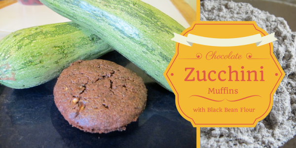 chocolate zucchini muffins with black bean flour