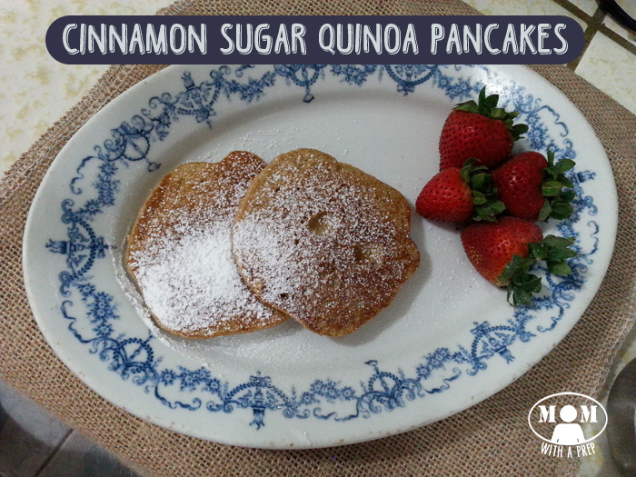 Cinnamon Sugar Quinoa Pancakes from Momwithaprep